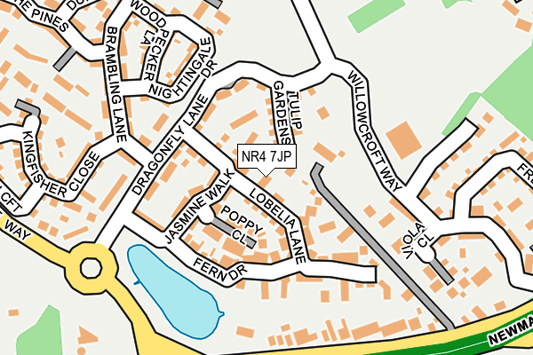 NR4 7JP map - OS OpenMap – Local (Ordnance Survey)