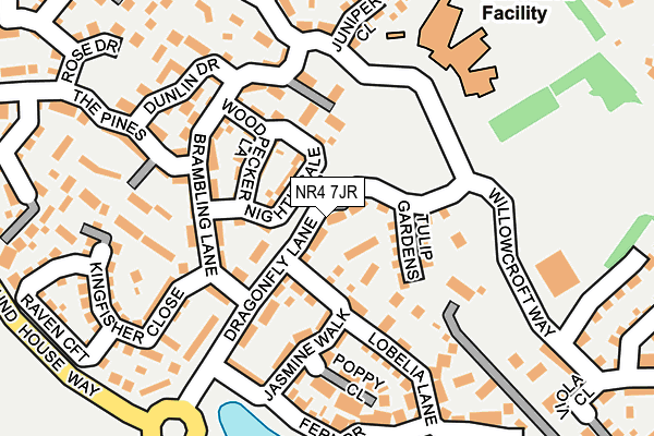 NR4 7JR map - OS OpenMap – Local (Ordnance Survey)