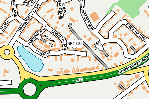 NR4 7JU map - OS OpenMap – Local (Ordnance Survey)