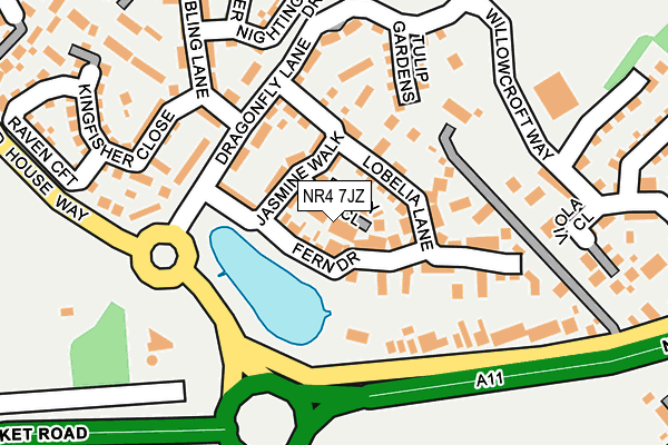 NR4 7JZ map - OS OpenMap – Local (Ordnance Survey)
