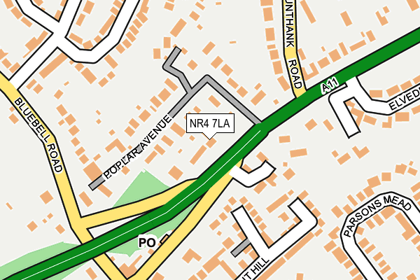 NR4 7LA map - OS OpenMap – Local (Ordnance Survey)
