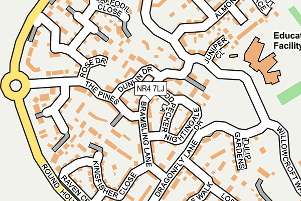 NR4 7LJ map - OS OpenMap – Local (Ordnance Survey)