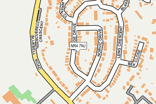 NR4 7NJ map - OS OpenMap – Local (Ordnance Survey)