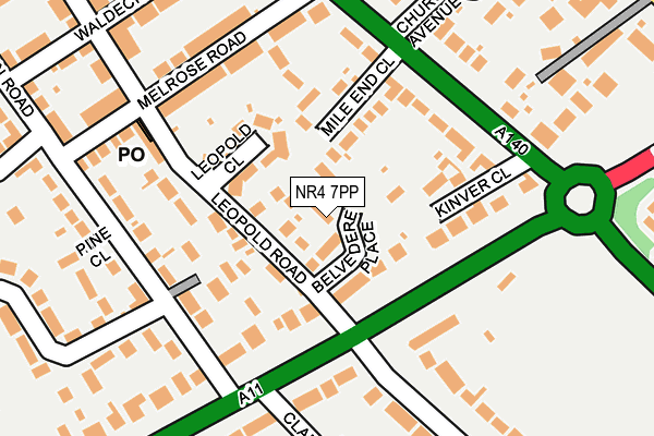 NR4 7PP map - OS OpenMap – Local (Ordnance Survey)
