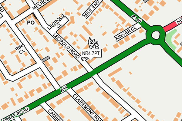 NR4 7PT map - OS OpenMap – Local (Ordnance Survey)