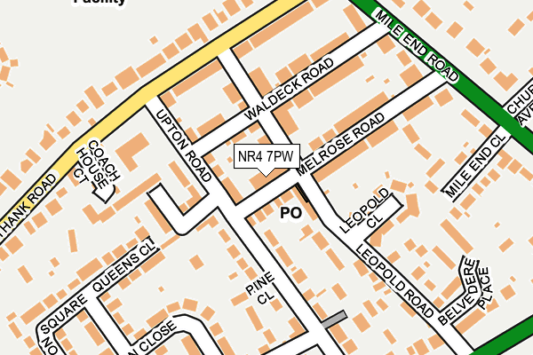 NR4 7PW map - OS OpenMap – Local (Ordnance Survey)