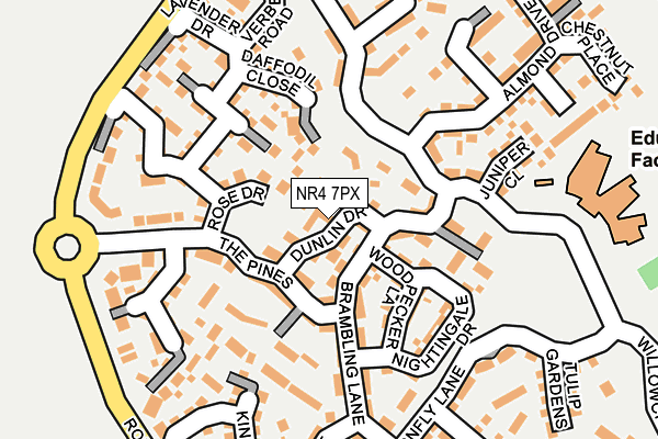 NR4 7PX map - OS OpenMap – Local (Ordnance Survey)