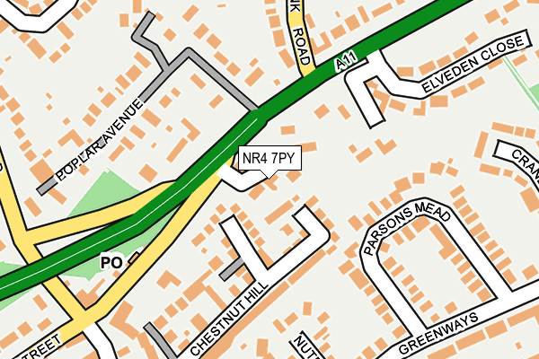 NR4 7PY map - OS OpenMap – Local (Ordnance Survey)
