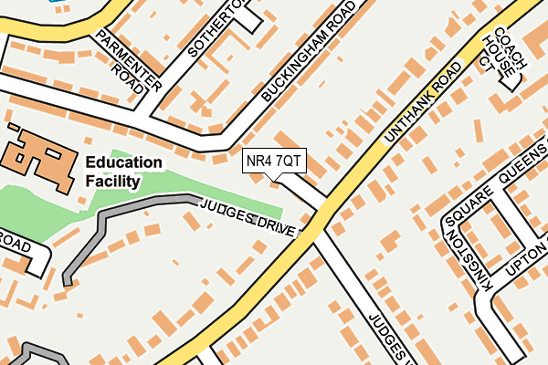 NR4 7QT map - OS OpenMap – Local (Ordnance Survey)