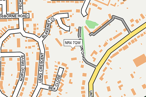 NR4 7QW map - OS OpenMap – Local (Ordnance Survey)
