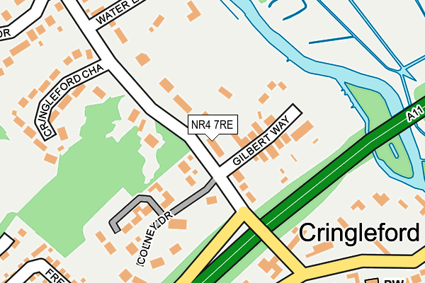 NR4 7RE map - OS OpenMap – Local (Ordnance Survey)
