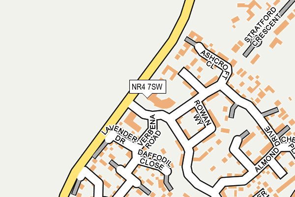 NR4 7SW map - OS OpenMap – Local (Ordnance Survey)
