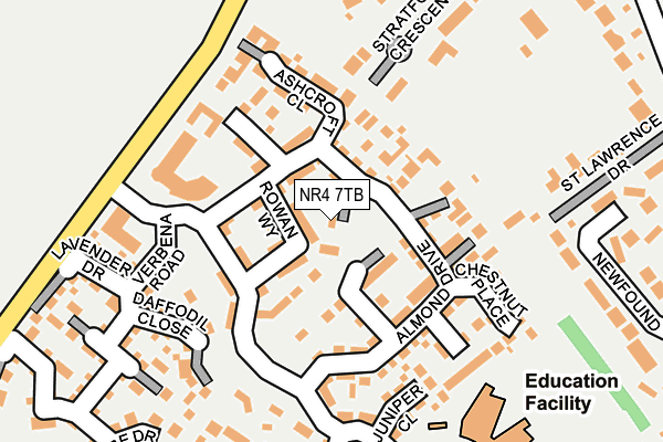NR4 7TB map - OS OpenMap – Local (Ordnance Survey)