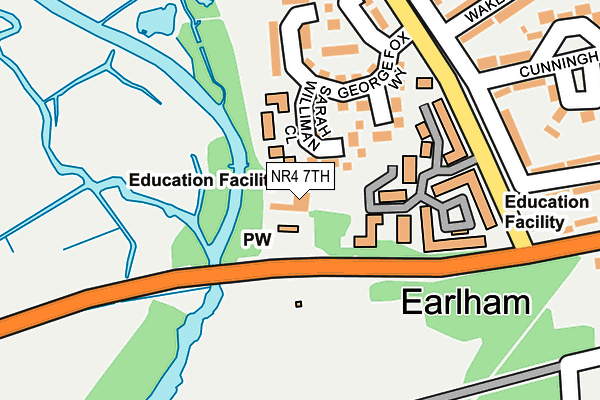 NR4 7TH map - OS OpenMap – Local (Ordnance Survey)