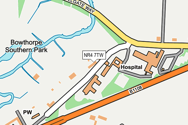 NR4 7TW map - OS OpenMap – Local (Ordnance Survey)