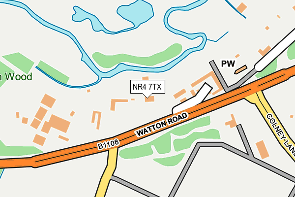 NR4 7TX map - OS OpenMap – Local (Ordnance Survey)