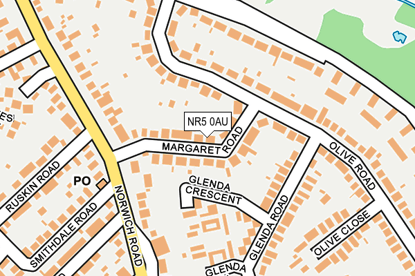 NR5 0AU map - OS OpenMap – Local (Ordnance Survey)