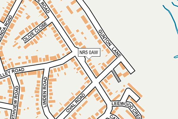 NR5 0AW map - OS OpenMap – Local (Ordnance Survey)