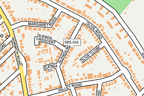 NR5 0AX map - OS OpenMap – Local (Ordnance Survey)