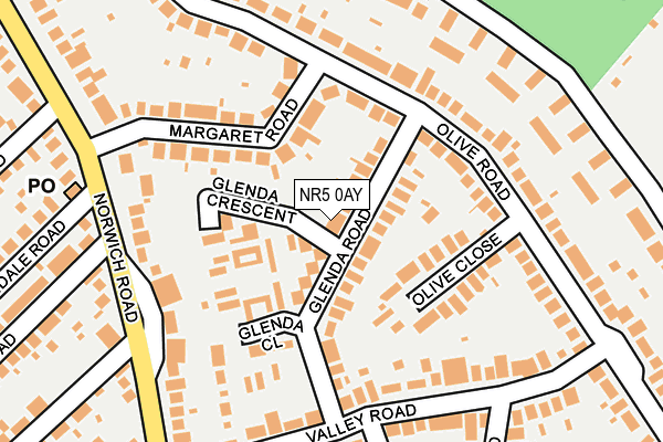 NR5 0AY map - OS OpenMap – Local (Ordnance Survey)
