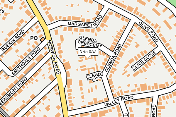 NR5 0AZ map - OS OpenMap – Local (Ordnance Survey)