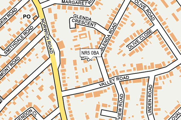 NR5 0BA map - OS OpenMap – Local (Ordnance Survey)