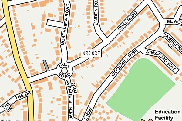 NR5 0DF map - OS OpenMap – Local (Ordnance Survey)