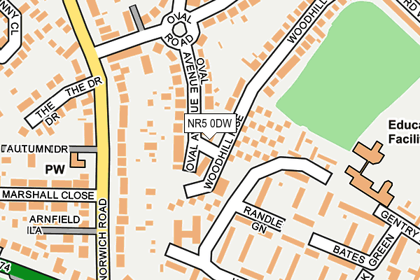 NR5 0DW map - OS OpenMap – Local (Ordnance Survey)