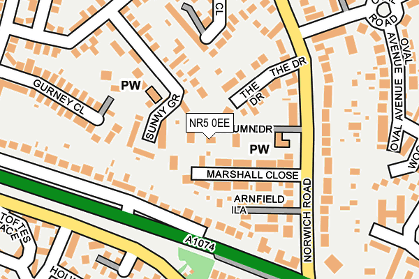 NR5 0EE map - OS OpenMap – Local (Ordnance Survey)