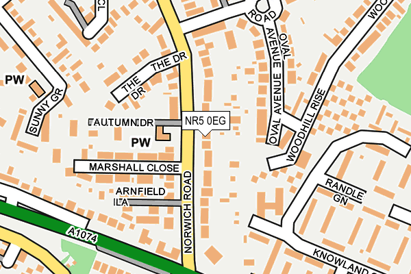 NR5 0EG map - OS OpenMap – Local (Ordnance Survey)