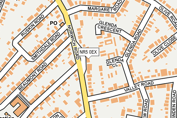NR5 0EX map - OS OpenMap – Local (Ordnance Survey)