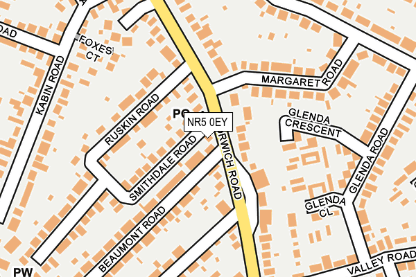 NR5 0EY map - OS OpenMap – Local (Ordnance Survey)