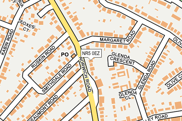 NR5 0EZ map - OS OpenMap – Local (Ordnance Survey)