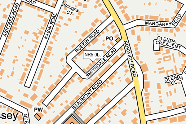 NR5 0LJ map - OS OpenMap – Local (Ordnance Survey)