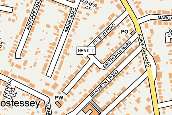 NR5 0LL map - OS OpenMap – Local (Ordnance Survey)