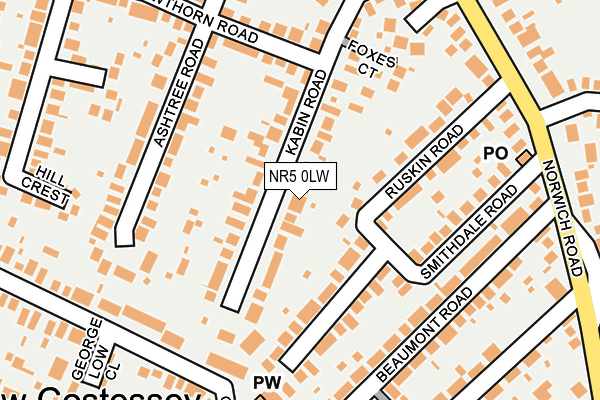 NR5 0LW map - OS OpenMap – Local (Ordnance Survey)