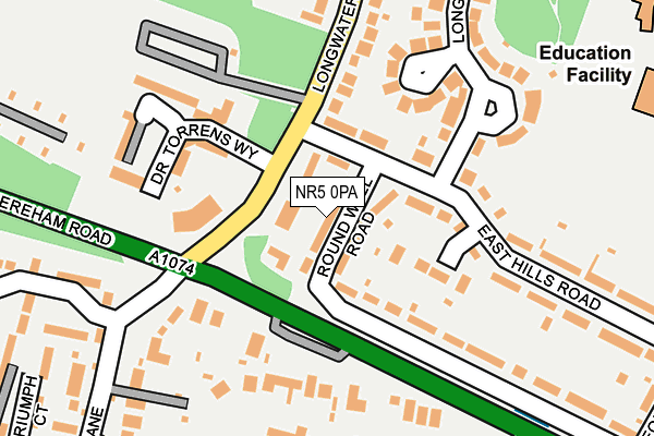 NR5 0PA map - OS OpenMap – Local (Ordnance Survey)