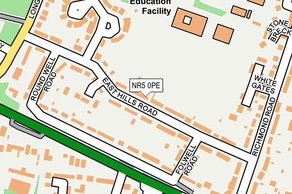 NR5 0PE map - OS OpenMap – Local (Ordnance Survey)
