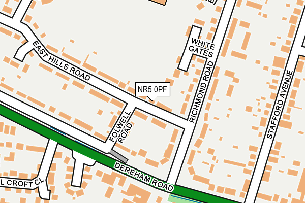 NR5 0PF map - OS OpenMap – Local (Ordnance Survey)