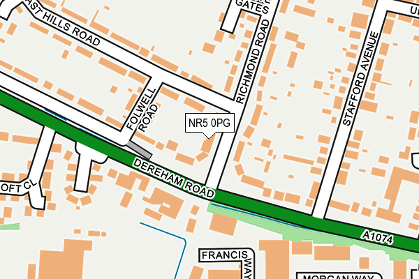 NR5 0PG map - OS OpenMap – Local (Ordnance Survey)