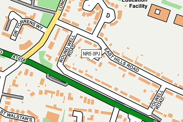 NR5 0PJ map - OS OpenMap – Local (Ordnance Survey)