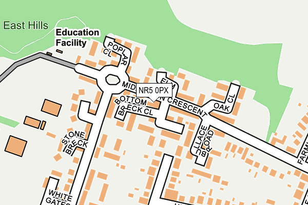 NR5 0PX map - OS OpenMap – Local (Ordnance Survey)