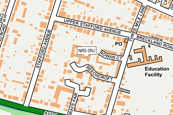 NR5 0RJ map - OS OpenMap – Local (Ordnance Survey)