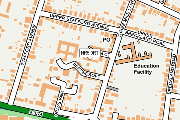NR5 0RT map - OS OpenMap – Local (Ordnance Survey)