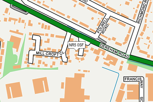 NR5 0SF map - OS OpenMap – Local (Ordnance Survey)