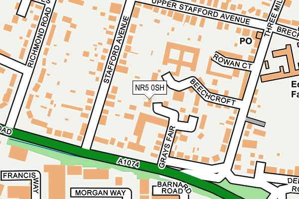 NR5 0SH map - OS OpenMap – Local (Ordnance Survey)