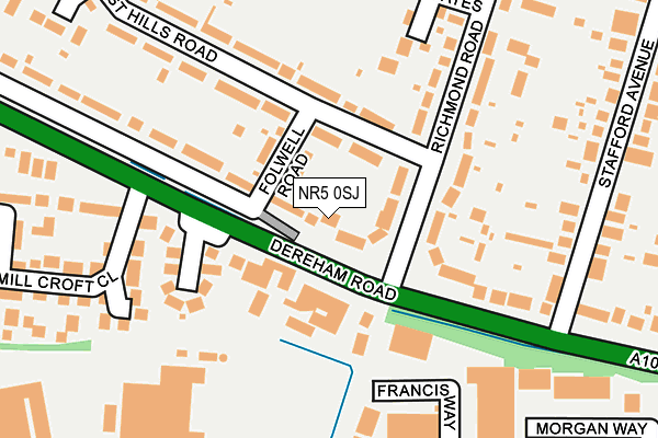 NR5 0SJ map - OS OpenMap – Local (Ordnance Survey)