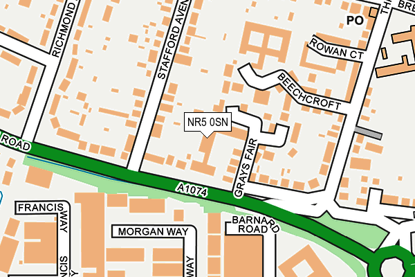 NR5 0SN map - OS OpenMap – Local (Ordnance Survey)
