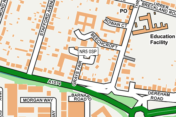 NR5 0SP map - OS OpenMap – Local (Ordnance Survey)