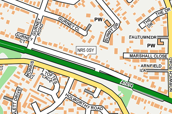 NR5 0SY map - OS OpenMap – Local (Ordnance Survey)